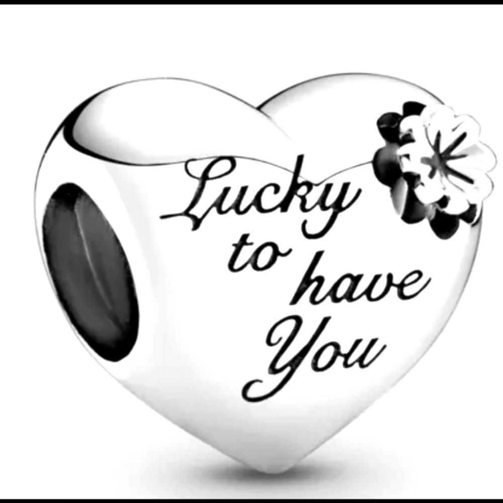 Brand new Pandora silver charm " Lucky to have you Mom " 2 available